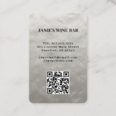 Weinkarte Bar Sommelier Designer Business Card Visitenkarte (Rückseite)