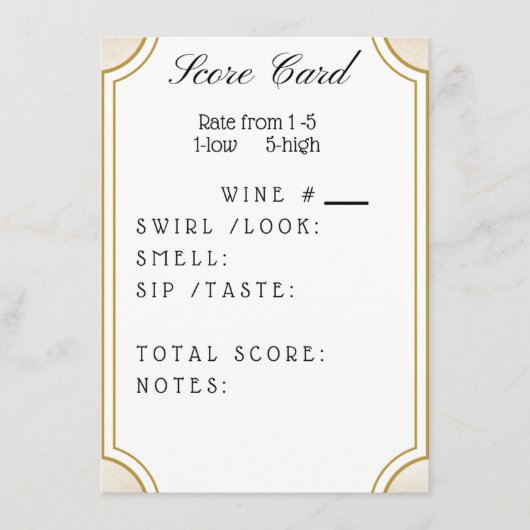 Weinkarte Begleitkarte (Vorderseite)