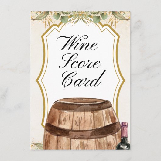 Weinkarte Begleitkarte (Rückseite)