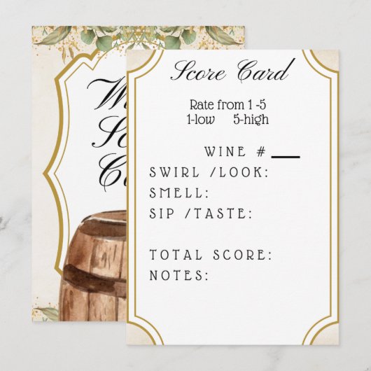 Weinkarte Begleitkarte (Vorne/Hinten)