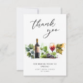 Weinkarte Brautparty Dankeschön Karte (Vorderseite)