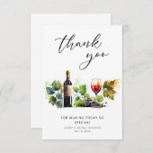 Weinkarte Brautparty Dankeschön Karte (Vorne/Hinten)
