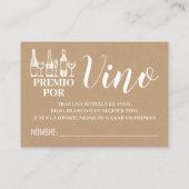 Weinkarte Englisch Spanische Duschkarte Platzkarte (Rückseite)