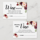 Weinkarte Englisch Spanische Duschkarte Platzkarte (Vorne/Hinten)