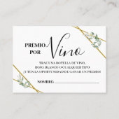 Weinkarte für die Verlosung eines zweisprachigen B Platzkarte (Rückseite)