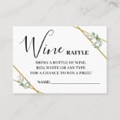 Weinkarte für die Verlosung eines zweisprachigen B Platzkarte (Vorderseite)