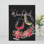 Weinkarte für Freunde Feiertagskarte (Stehend Vorderseite)