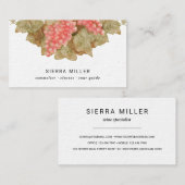 Weinkarte für Rottrauben Visitenkarte (Vorne/Hinten)