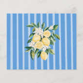 Weinkarte "Gelbes Zitronenfrucht und Blaue Streife (Rückseite)