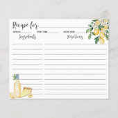 Weinkarte "Gelbes Zitronenfrucht und Blaue Streife (Vorderseite)