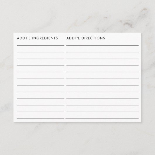 Weinkarte mit doppelseitigem Brautparty Begleitkarte (Rückseite)