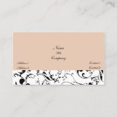 Weinkarte mit eleganten Damasteln Visitenkarte (Rückseite)