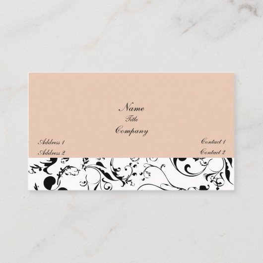 Weinkarte mit eleganten Damasteln Visitenkarte (Rückseite)