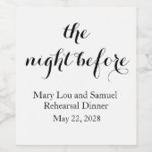 Weinkarte Night Before Probe Weinetikett (Einzelnes Label)