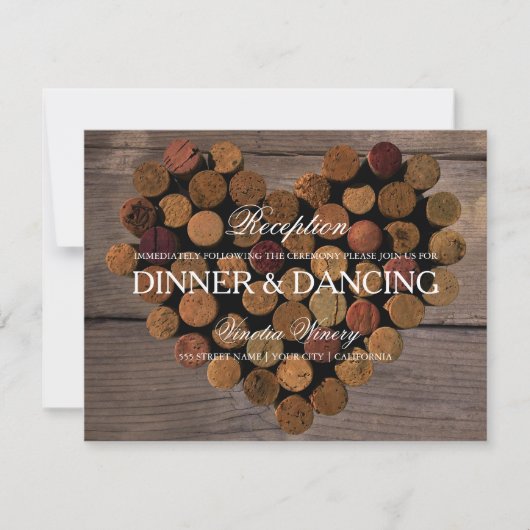 Weinkarte Nr. 2 Rustikaler Empfang Einladung (Vorderseite)