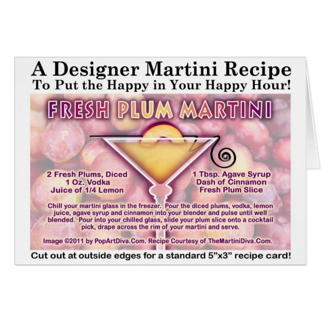 Weinkarte Pflaume Martini (Vorderseite (Horizontal))