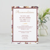 Weinkarte Rose Hochzeitsunterkünfte Einladung (Stehend Vorderseite)