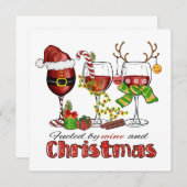 Weinkarte und Weihnachtskarte Mitteilungskarte (Vorne/Hinten)