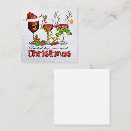 Weinkarte und Weihnachtskarte Mitteilungskarte (Vorne/Hinten)