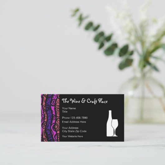 Weinkarte Visitenkarte (Stehend Vorderseite)