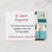 Weinkarte Visitenkarte (Rückseite)