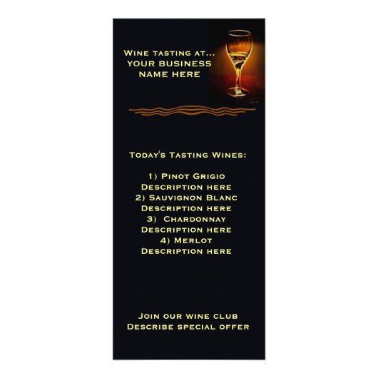 Weinkarte Werbekarte (Hinten)