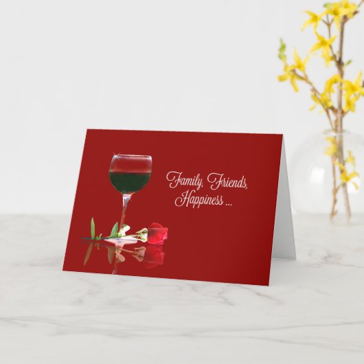 Weinkarte zum Geburtstag, Familie, Freunde Karte (Gelbe Blume)