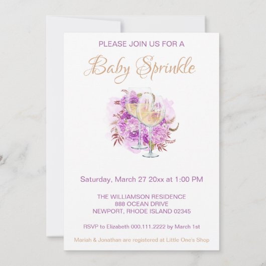 *~* Weinkäse SPRINKLE Babydusche Einladung (Rückseite)