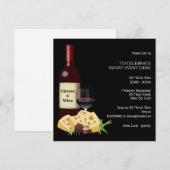 Weinkäsescocktail Party in formalem Schwarz Einladung (Vorne/Hinten)