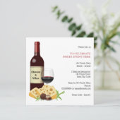 Weinkäsescocktail Party Restaurant Einladung (Stehend Vorderseite)