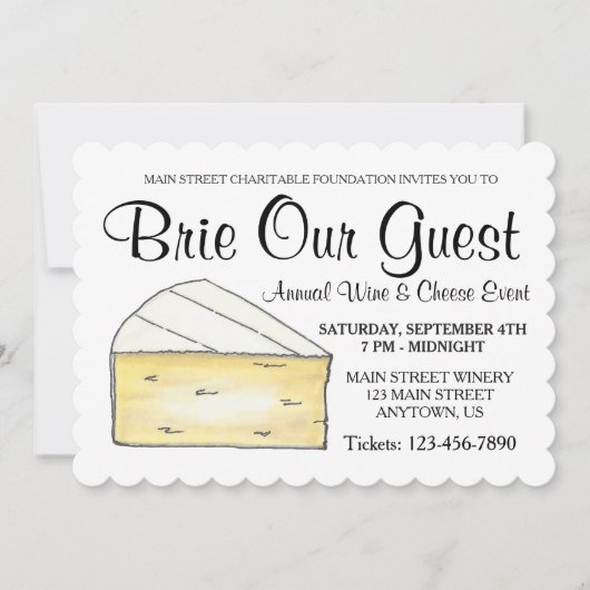 Weinkäsesorten Cocktail Party Brie Unser Gast Einladung (Vorderseite)