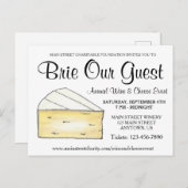 Weinkäsesorten Cocktail Party Brie Unser Gast Einladungspostkarte (Vorne/Hinten)