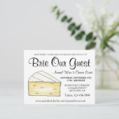 Weinkäsesorten Cocktail Party Brie Unser Gast Einladungspostkarte (Stehend Vorderseite)