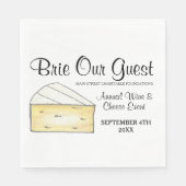 Weinkäsesorten Cocktail Party Brie Unser Gast Serviette (Vorderseite)