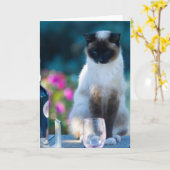 Weinkatze Karte (Gelbe Blume)