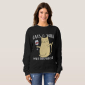 Weinkatzen und Wein machen alles gut Sweatshirt (Vorne ganz)