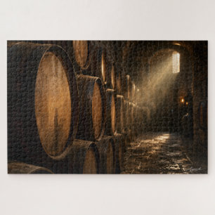 Weinkeller-Fassreihen-Fotografie Puzzle