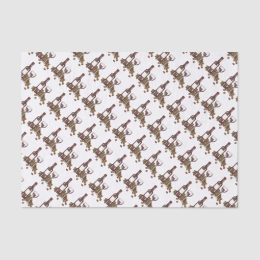 Weinkeller Glas Flasche Roter Wein Bar Print Muste Seidenpapier (Vorderseite)