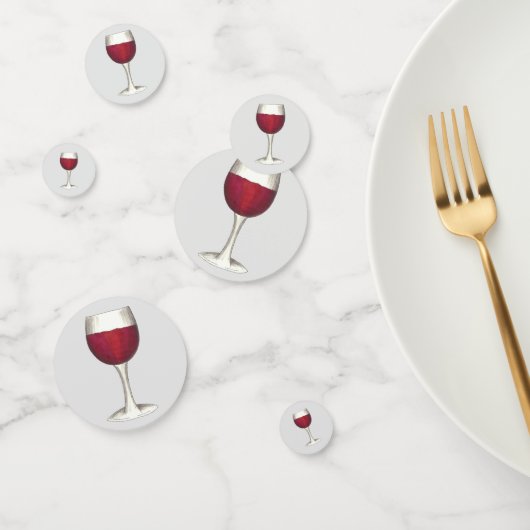 Weinkeller Glas Flasche Roter Wein Weinkultur und  Konfetti (Gruppe)