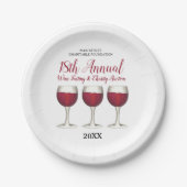 Weinkeller Glas Flasche Roter Wein Weinkultur und Pappteller (Vorderseite)