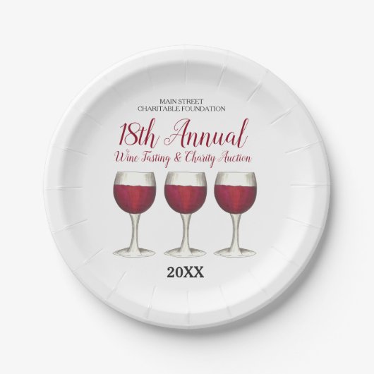 Weinkeller Glas Flasche Roter Wein Weinkultur und Pappteller (Vorderseite)