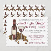 Weinkeller Glass Flasche Wein Verkostung Cocktail  Einladung (Vorne/Hinten)