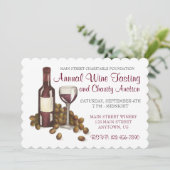 Weinkeller Glass Flasche Wein Verkostung Cocktail  Einladung (Stehend Vorderseite)