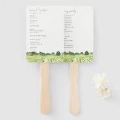 Weinkeller Grüne Weinkellerei Hochzeitsprogramm Fächer (Vorne und Hinten)