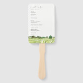 Weinkeller Grüne Weinkellerei Hochzeitsprogramm Fächer (Vorderseite)