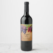 Weinkeller Hochzeit Lila Rote Trauben Weinetikett (Vorderseite)