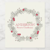 Weinkeller Holiday Wreath Weinetikett (Einzelnes Label)