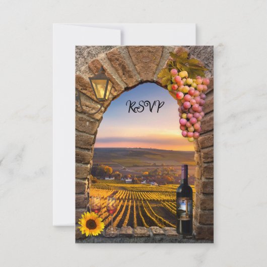 Weinkeller Klassisch Italienische Hochzeit RSVP Karte (Rückseite)