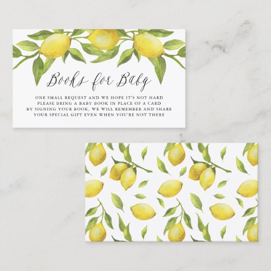 Weinkeller Lemon Grüne Reservierungskarte Visitenkarte (Vorne/Hinten)