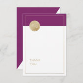 Weinkeller lila minimalistisch moderne Hochzeit da Dankeskarte (Vorne/Hinten)